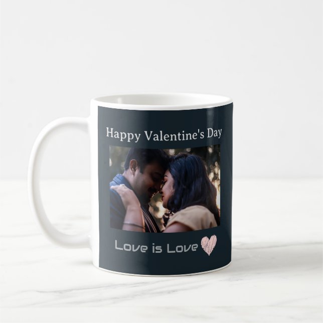 Caneca De Café História De Amor Verdadeiro Com Mug De Foto Person (Esquerda)