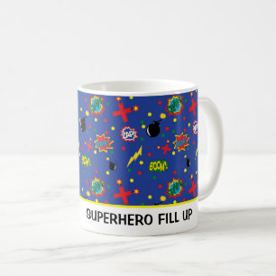 Caneca De Café História em quadrinhos Funny SUPERHERO PREENCHER B