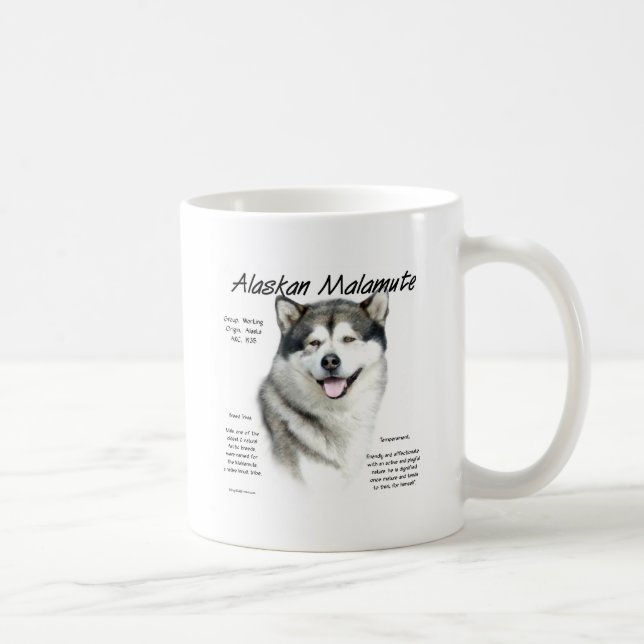 Caneca De Café História Malamute do Alaska, tudo sobre Malamutes (Direita)