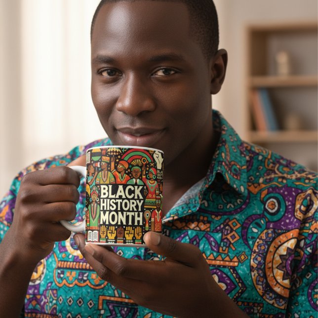 Caneca De Café História Negra Vibrante Mês Depois da Cultura (Criador carregado)