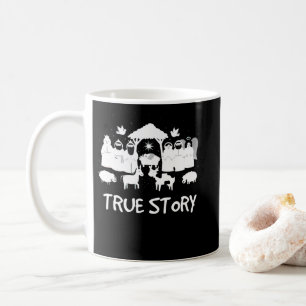 Caneca De Café História Verdadeira Natividade Natal Bebê Jesus Cr