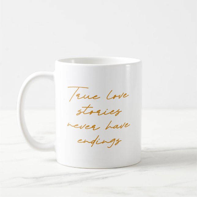 Caneca De Café Histórias de Amor Verdadeiro Elegância Nunca Têm F (Esquerda)