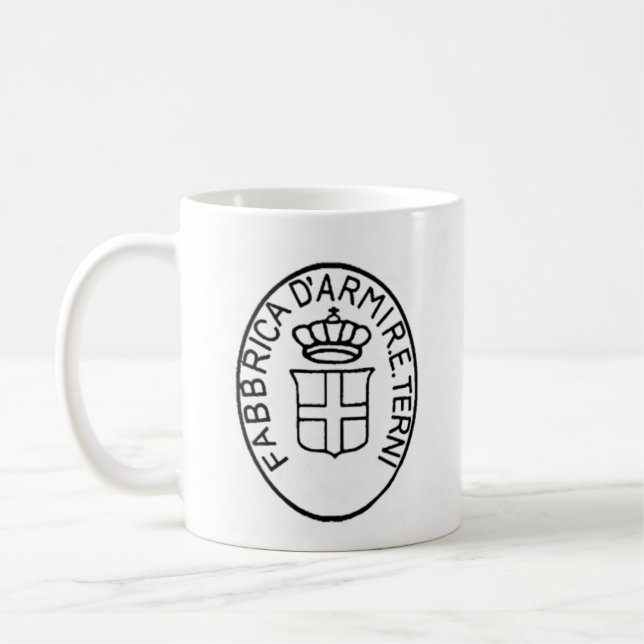 Caneca De Café Historical antique Italian arsenal Terni logo (Esquerda)