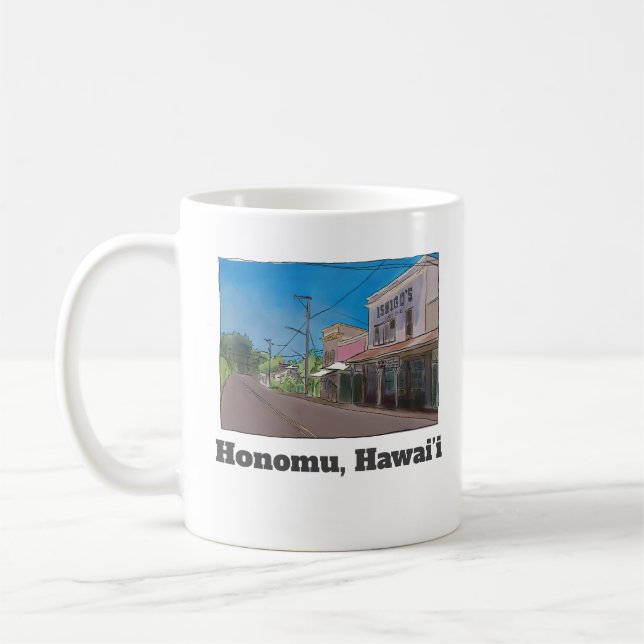 Caneca De Café Historical Hawaii Plantation Town Honomu Nostalgic (Esquerda)