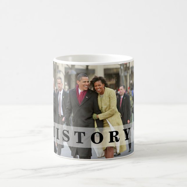 Caneca De Café HISTÓRICO: Barack e Michelle na inauguração (Centro)