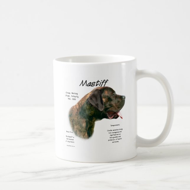 Caneca De Café Histórico do Mastiff Apricot Brindle (Direita)