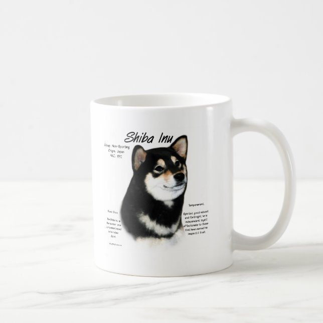 Caneca De Café Histórico do Shiba Inu Negro (Direita)