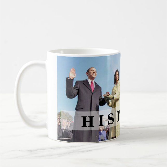 Caneca De Café HISTÓRICO: Presidente Obama Sugurrando Em Cerimôni (Esquerda)