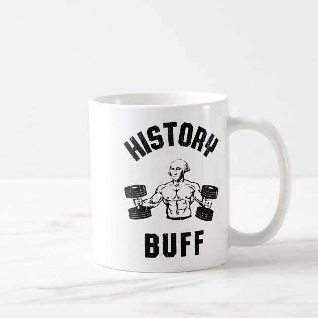 Caneca De Café History Buff Funny George Washington Workout , Sma (Direita)