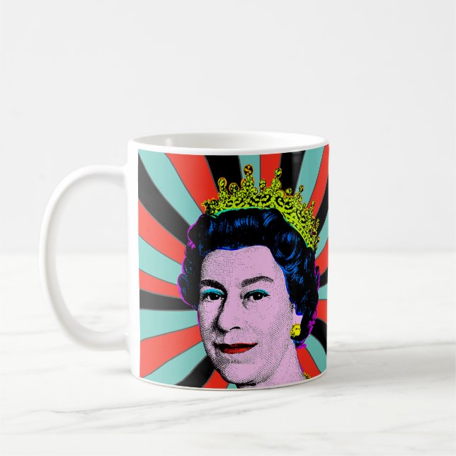 Caneca De Café HM Queen Pop Art Modern Platinum Jubilee (Esquerda)