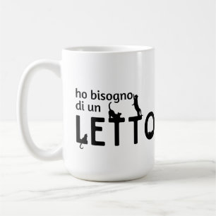 Caneca De Café Ho Bisoglucose Di Un Letto (con gatti neri)