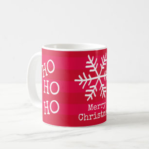 Caneca De Café Ho Ho Feliz Floco de Neve de Natal
