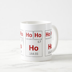 Caneca De Café Ho Ho Ho Ho Holiday Mesa Periódica Red Science