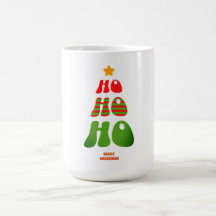 Ho Ho Ho Retro Christmas Tree Mug
