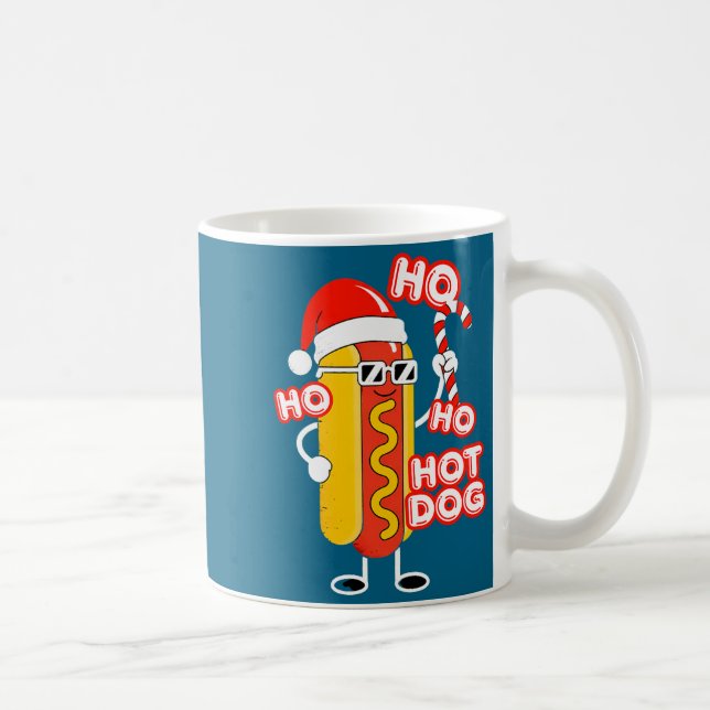 Caneca De Café Ho Ho Hot Dog Funny Christmas– Festive Hot Dog In  (Direita)
