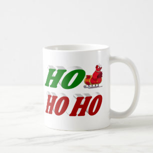 Caneca De Café Ho Ho Papais noeis Sleigh Meia-tipografia de Natal