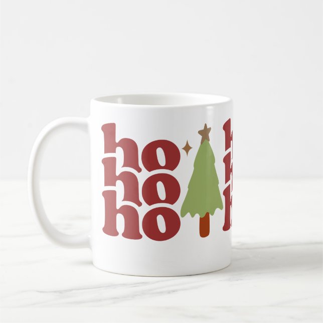 Caneca De Café Ho Ho Retro Groovay Feriados de Natal (Esquerda)