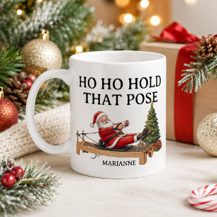 Caneca De Café Ho Ho Segure Essa Pose Funny Papai Noel Pilates Na