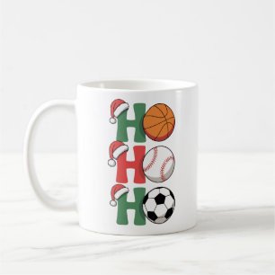 Caneca De Café Ho Santa Natal Basquetebol Beisebol Futebol Natal