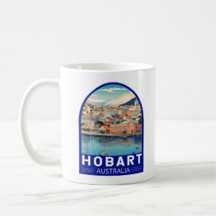 Caneca De Café Hobart Austrália Viagem Art Vintage