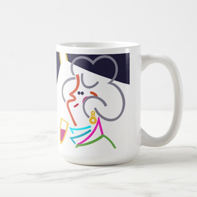 Caneca De Café Hobnob Abstrato Modern Art Illustration Mug (Direita)