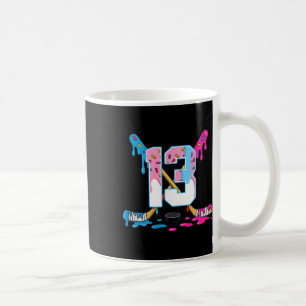 Caneca De Café Hockey 13 Anos Sorvete Gotejamento 13º Aniversário