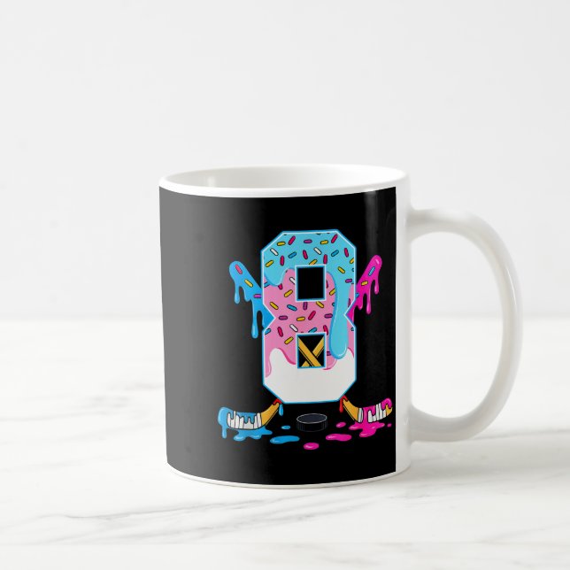 Caneca De Café Hockey 8 Years Old Ice Cream Drip 8th Birthday Kid (Direita)