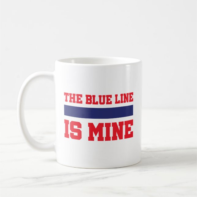Caneca De Café Hockey A Linha Azul é Minha (Esquerda)