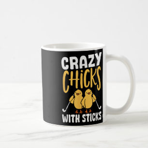 Caneca De Café Hockey Campo Garotas Malucas Com Sticks Meninas Ca