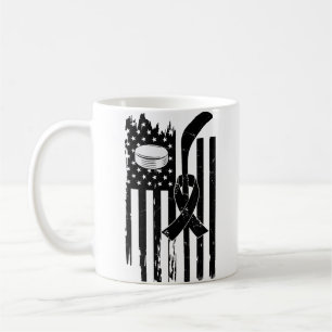 Caneca De Café Hockey com fita rosa Sensibilização do Cancer da M
