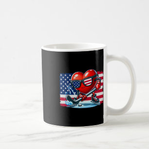 Caneca De Café Hockey Dia dos Namorados Namorados Bandeira dos EU
