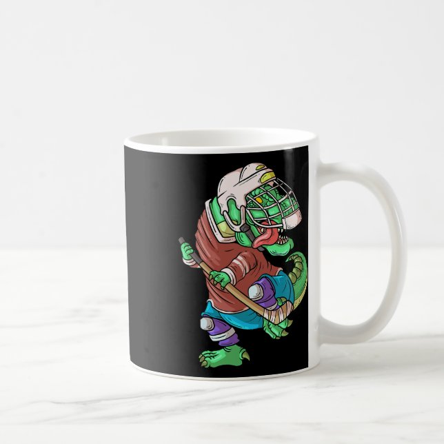 Caneca De Café Hockeysaurus Crianças T-rex Dinossauro Com P (Direita)