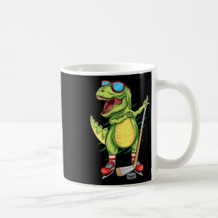 Caneca De Café Hockeysaurus Dinossauro Hóquei no Gelo Trex Menino