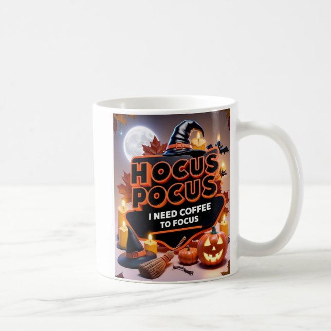Caneca De Café Hocus Pocus Eu preciso de café para focar (Direita)