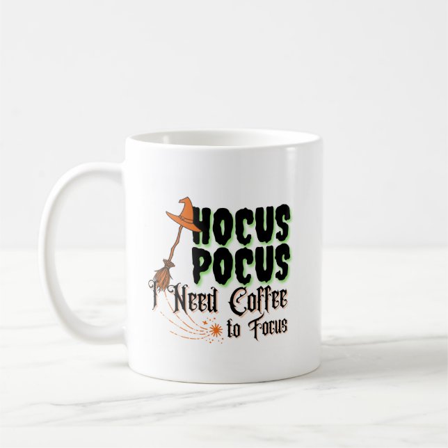 Caneca De Café Hocus Pocus, preciso de café para me concentrar (Esquerda)