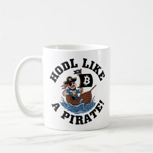 Caneca De Café HODL como um pirata! - Stormy Crypto Sea