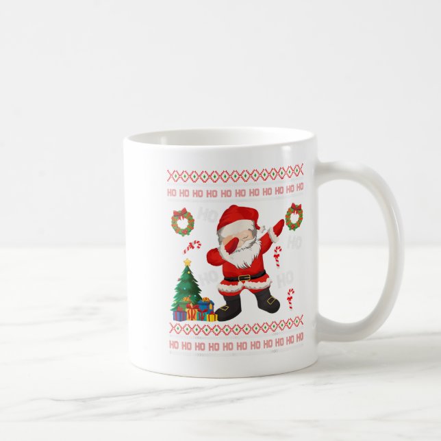 Caneca De Café Hohoho Santa Claus Dabbing Ugly Christmas Sweater (Direita)