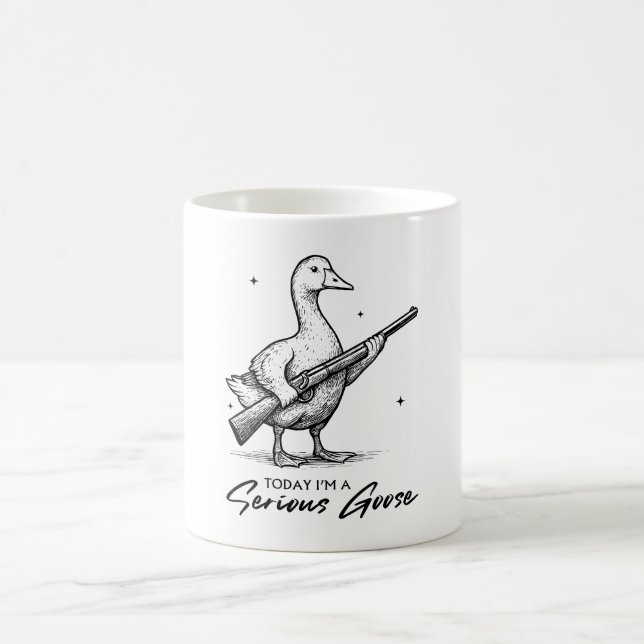 Caneca De Café Hoje eu sou um ganso de ganso sério com arma (Centro)