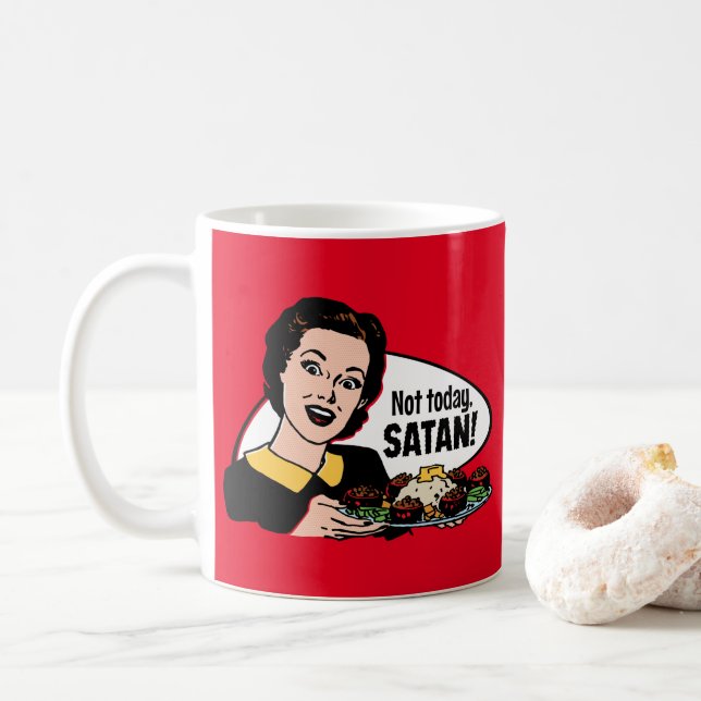 Caneca De Café Hoje não é Satã (Com Donut)