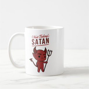 Caneca De Café Hoje não, Satã