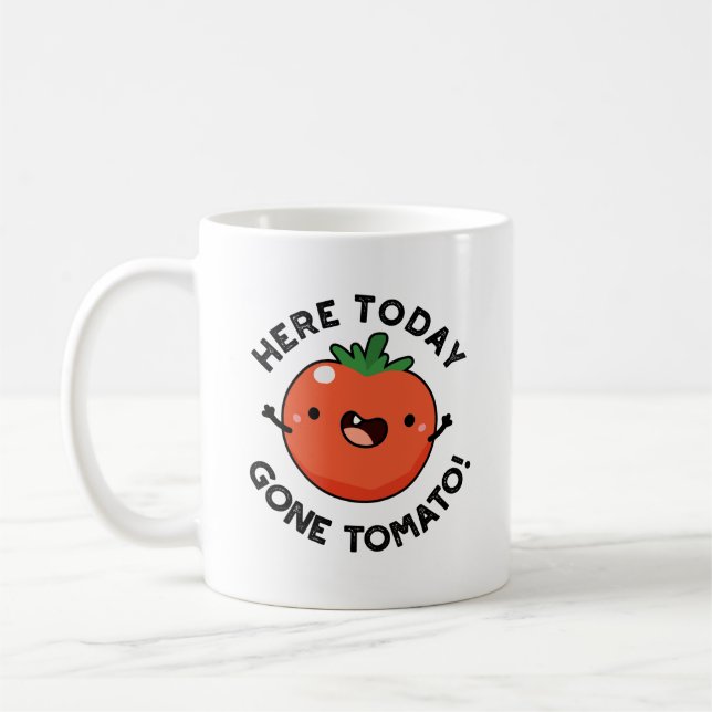 Caneca De Café Hoje, Tomate Engraçado Veggie Pun (Esquerda)