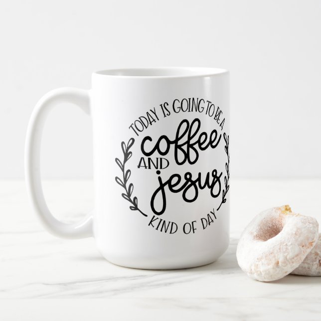 Caneca De Café Hoje vai ser café e Jesus (Com Donut)