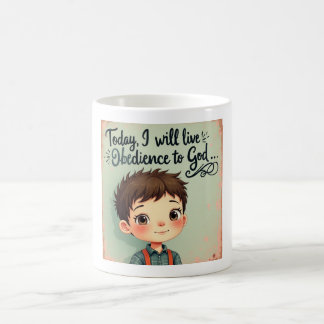 Caneca De Café Hoje viverei obediência a Deus