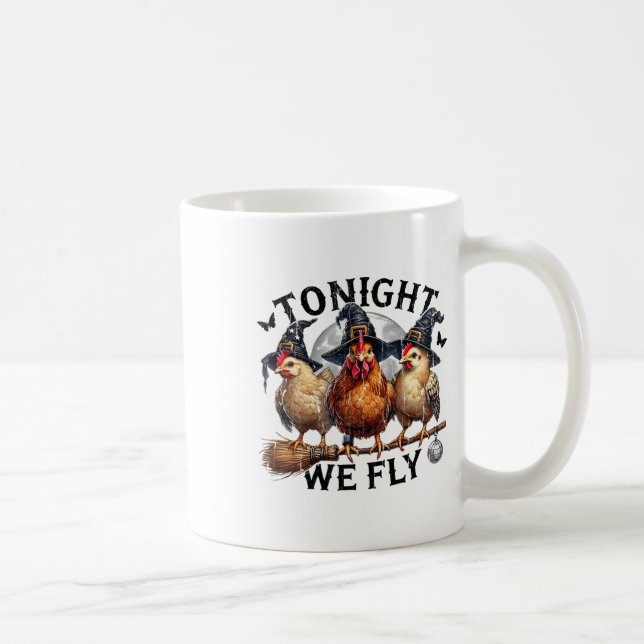 Caneca De Café Hoje Voamos, Bruxa de Frango, Frango Engraçado de  (Direita)