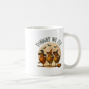 Caneca De Café Hoje Voamos Frango Assustador Bruxa Halloween Faze