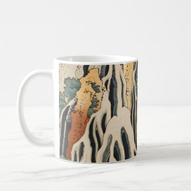 Caneca De Café Hokusai's Waterfall Kirifuri (Esquerda)