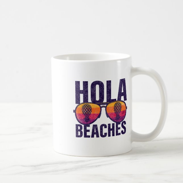 Caneca De Café Hola Beaches Do Lado De Boca Do Ananás (Direita)