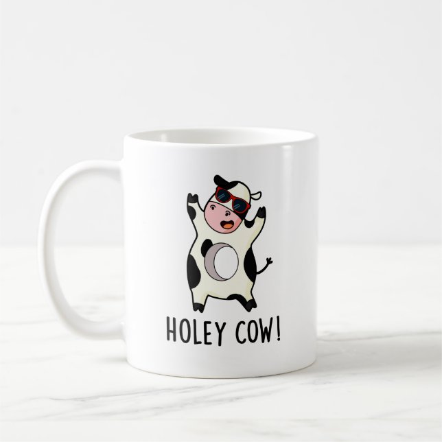 Caneca De Café Holey Cow Funny Animal Pun (Esquerda)