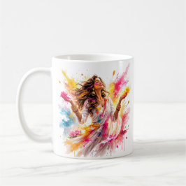 Caneca De Café Holi Festival Woman