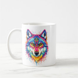 Caneca De Café Holi Wolf Aquarell Tasse - Blau